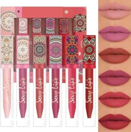 6 Pcs Matte Liquid Lipstick Non-Stick Nude Lip Gloss